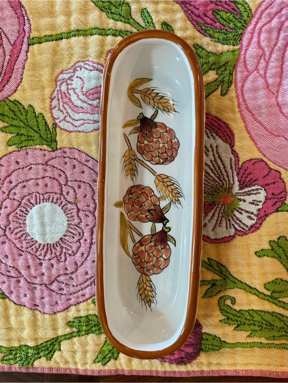 Cute ceramic acorns olive serving dish pencil tray retro vibes